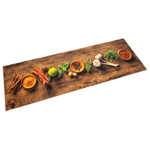 Alfombra de cocina lavable terciopelo dibujo especias 45x150 cm D