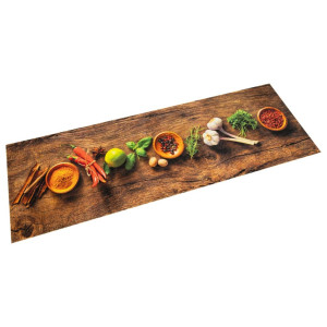 Alfombra de cocina lavable terciopelo dibujo especias 60x300 cm D