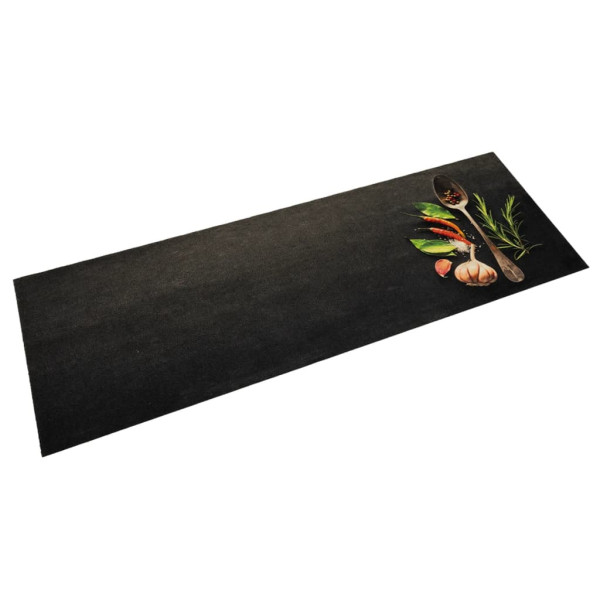 Alfombra de cocina lavable terciopelo dibujo especias 60x180 cm D