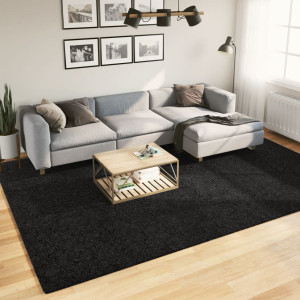 Black Oviedo Hair Short Carpet 240x340 cm D