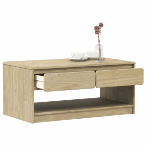 Mesa de centro SAUDA madera maciza pino color roble 99x55x45 cm D