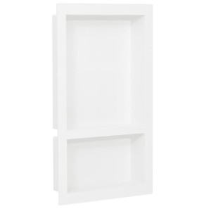 Nicho de duche com 2 compartimentos branco brilhante 41x51x10 cm D