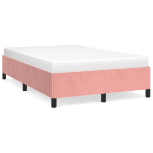 Estructura de cama terciopelo rosa 120x190 cm D