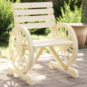 Silla de jardín de madera maciza de abeto 58x58x78.5 cm D