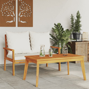 Set de muebles de jardín con cojines madera maciza acacia D