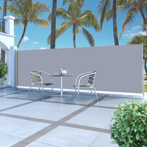 Toldo lateral retráctil 160x500 cm gris D