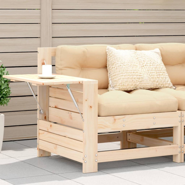 Sofá de jardim com banco de braços mesa auxiliar madeira maciça pinheiro D