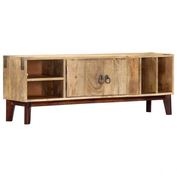 Mueble para TV de madera maciza de mango rugosa 130x30x46 cm D
