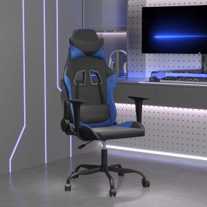 Silla gaming cuero sintético negro y azul D