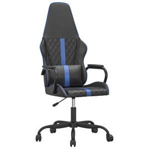 Silla gaming con masaje cuero sintético azul y negro D