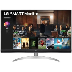 Smart Monitor LG 31.5" LED FHD 4K 32SQ700S-W branco D