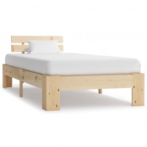 Estrutura de cama de madeira maciça de pinho 100x200 cm D