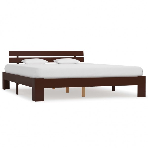 Estrutura da cama madeira maciça pinho marrom escuro 180x200 cm D