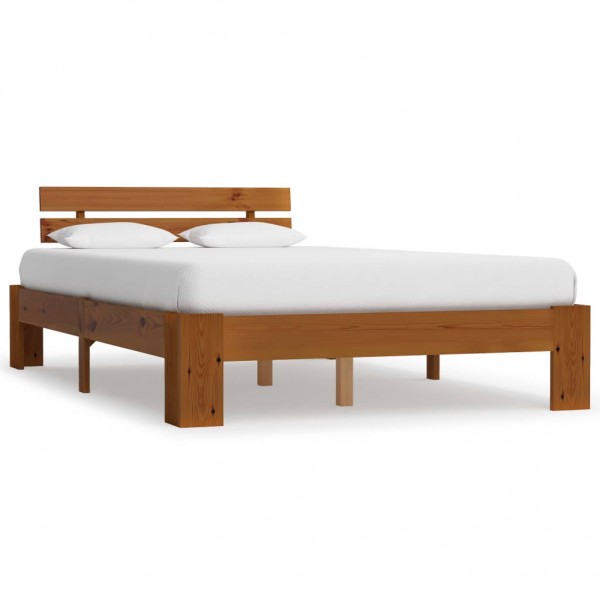 Estrutura da cama madeira maciça pinho marrom mel 120x200 cm D