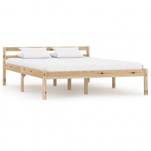 Estructura de cama de madera maciza de pino 140x200 cm D