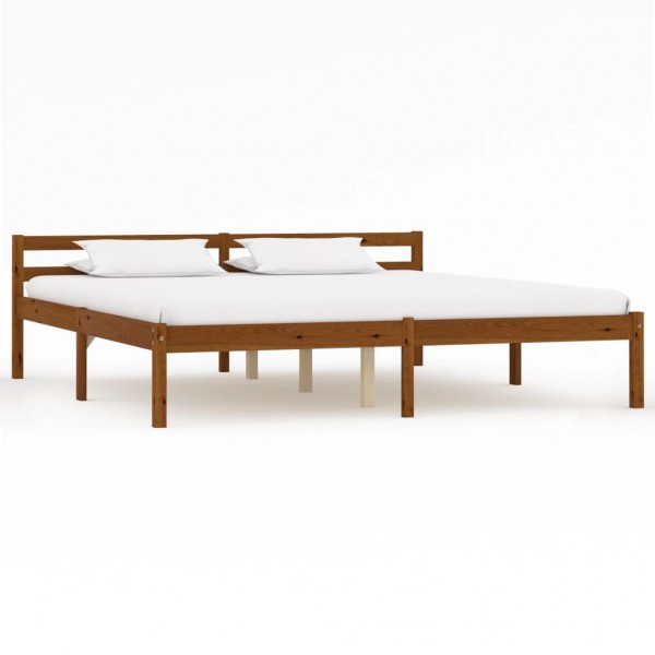 Estrutura da cama madeira maciça pinho marrom mel 160x200 cm D