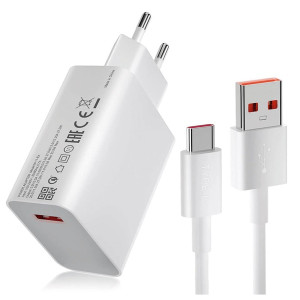 Carregador de parede Xiaomi 33W Charging Combo (Type A) + USB-C Cable branco D