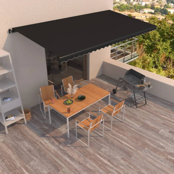 Toldo retráctil manual gris antracita 600x350 cm D