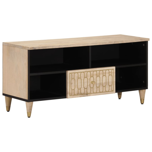 Mueble de TV madera maciza de mango 100x33x46 cm D