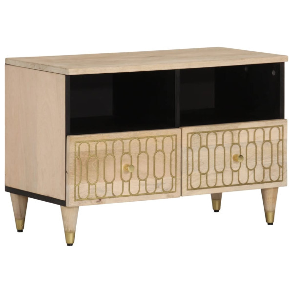 Mueble de TV madera maciza de mango 70x33x46 cm D