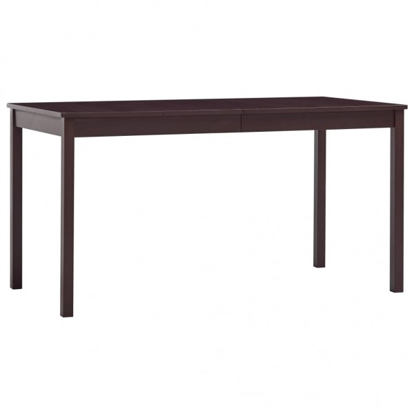 Mesa de jantar de madeira de pinho marrom escuro 140x70x73 cm D
