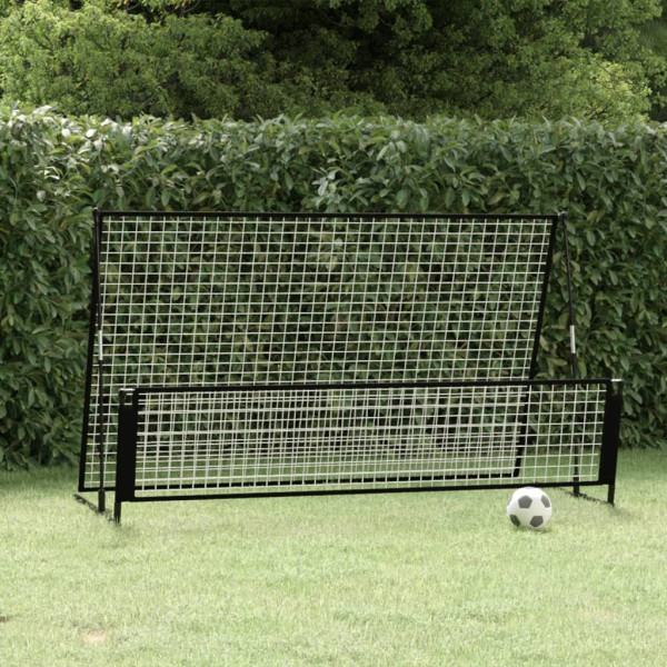 Portería de fútbol con reboteador 2 en 1 acero 202x104x120 cm D