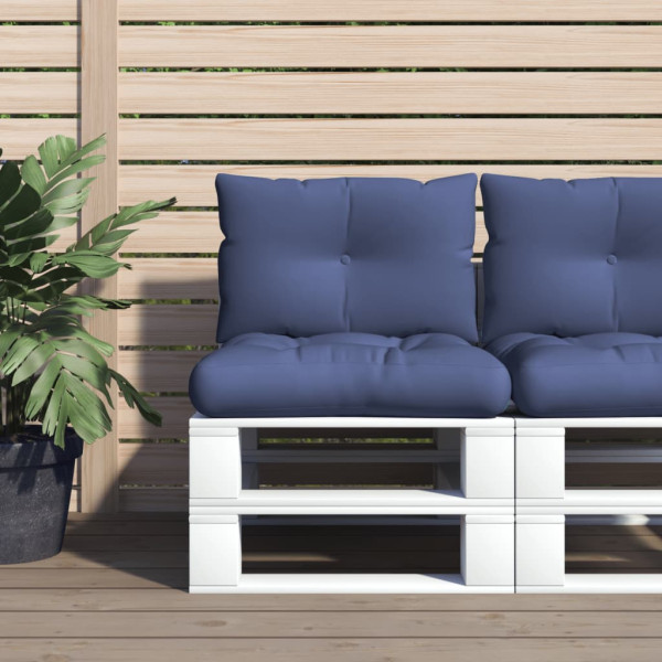 Conjunto de almofadas para sofá de paletes em tecido azul marinho 60x38x13 cm D
