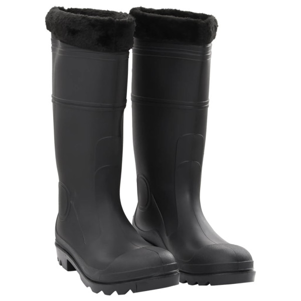 Botas de agua con calcetines extraíbles negro número 45 PVC D