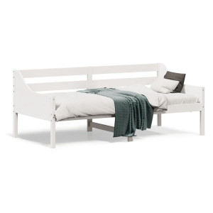Sofá cama madera maciza de pino blanco 90x190 cm D