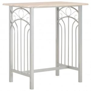 Set mesa y sillas altas de cocina 3 piezas madera y acero H