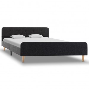 Estructura de cama de arpillera gris oscuro 160x200 cm D