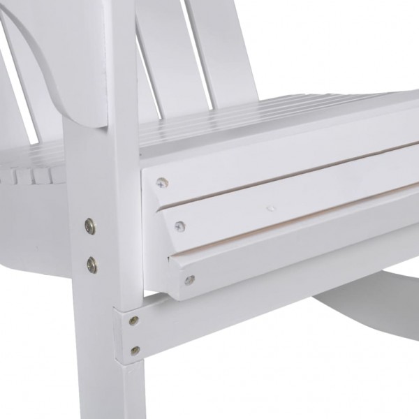 Silla mecedora de jardín de madera blanca M 4