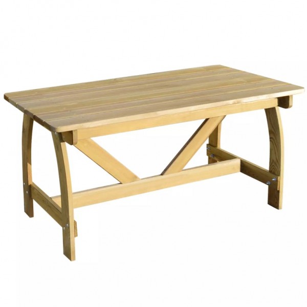 Mesa de jardín de madera de pino impregnada 150x74x75 cm D
