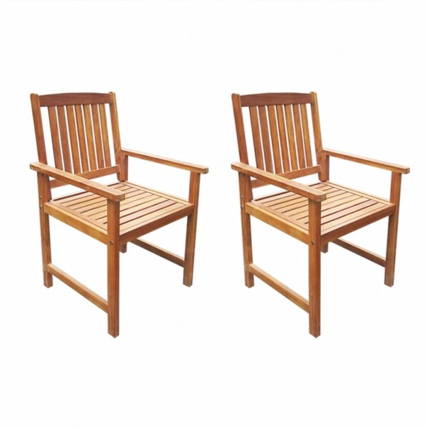 Cadeiras de jardim 2 unidades madeira maciça acacia marrom D