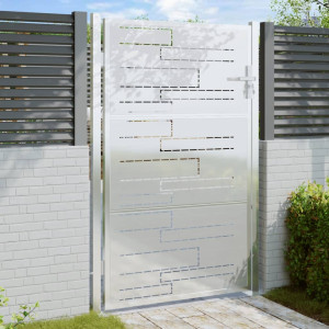 Porta de jardim de aço inoxidável 100x125 cm D