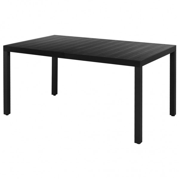 Mesa de jardín de aluminio y WPC negra 150x90x74 cm D