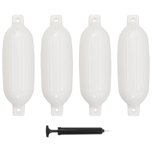 Defesas para barco 4 unidades PVC branco 58.5x16.5 cm D