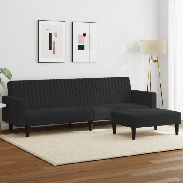 Conjunto de sofás 2 peças veludo preto D