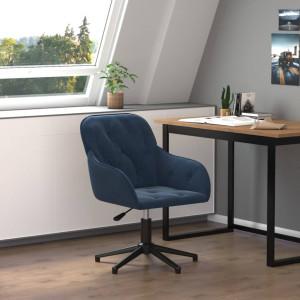 Silla de oficina giratoria terciopelo azul D