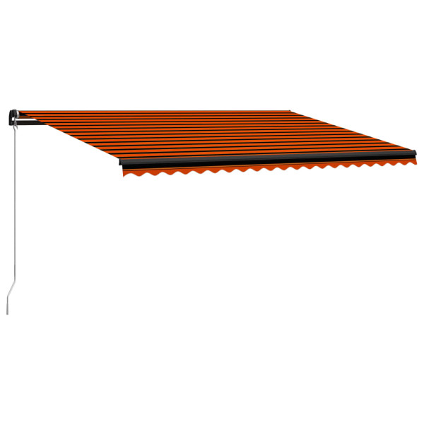 Toldo retrátil manual laranja e marrom 500x300 cm D