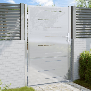 Porta de jardim de aço inoxidável 100x125 cm D