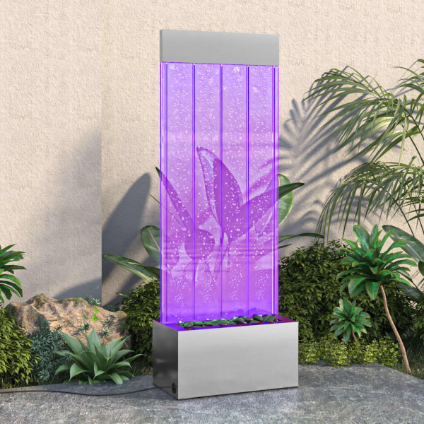 Columna burbujas LEDs RGB acero inoxidable acrílico 110 cm D