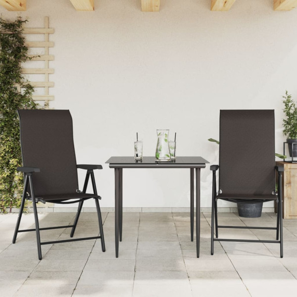 Cadeiras de jardim dobráveis 2 rattan sintético preto café D