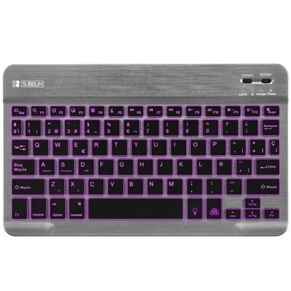 Teclado compacto inalámbrico por bluetooth subblim smart backlit/ gris M 2