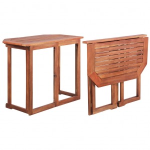 Mesa para terraza bistró madera maciza de acacia 90x50x75 cm D