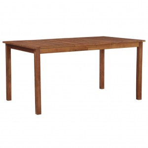 Mesa de jardín madera maciza de acacia 150x90x74 cm D