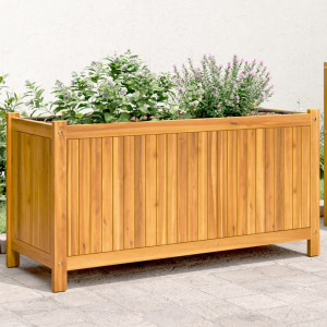 Jardinera con forro madera maciza de acacia 99.5x38x50 cm D