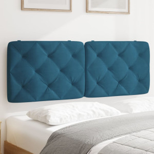 Cabecero de cama acolchado terciopelo azul 120 cm D