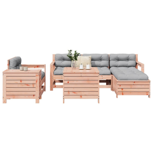 Conjunto de sofás de jardim 7pcs madeira maciça de abeto Douglas D