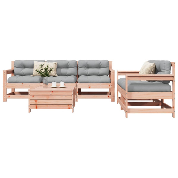 Conjunto de sofás de jardim com 6 peças em madeira maciça de abeto Douglas D